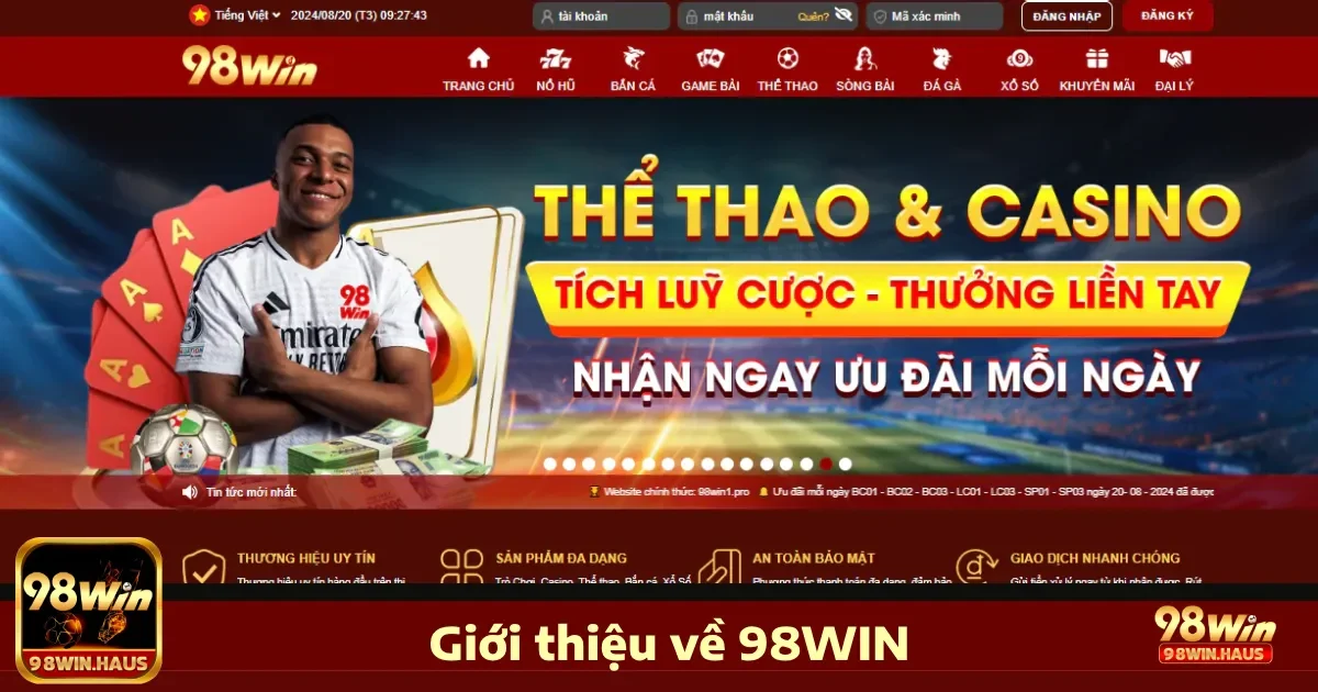 98Win 29 Nhà cái 98win là sân chơi cá cược trực tuyến đặc sắc.